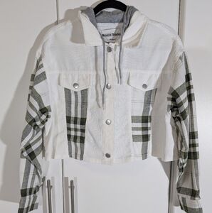 Reserve Fairfax Cropped Hooded Jacket  Green/White Size Medium
